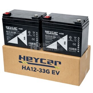 Pack 2 bater�as Heycar HA12-33G EV | GEL 12 Voltios 33 Amperios